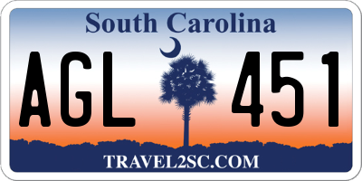 SC license plate AGL451