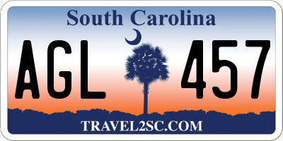 SC license plate AGL457
