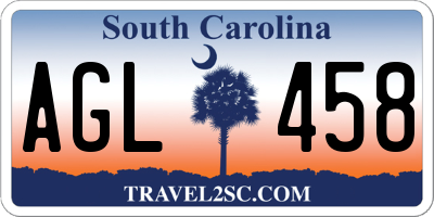 SC license plate AGL458