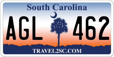 SC license plate AGL462