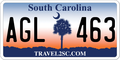 SC license plate AGL463