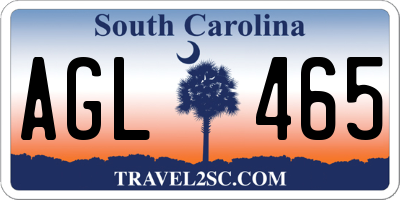 SC license plate AGL465