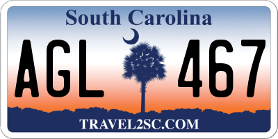 SC license plate AGL467