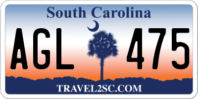SC license plate AGL475
