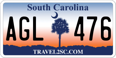 SC license plate AGL476