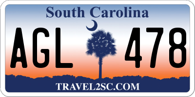SC license plate AGL478