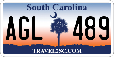 SC license plate AGL489
