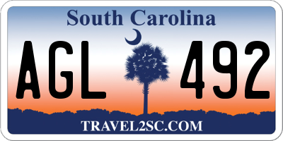 SC license plate AGL492