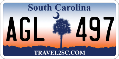 SC license plate AGL497