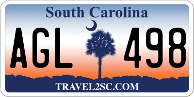 SC license plate AGL498