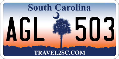 SC license plate AGL503