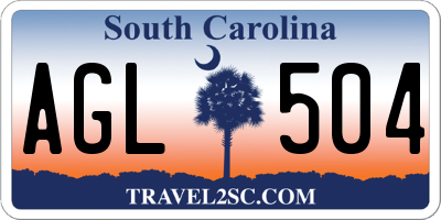 SC license plate AGL504