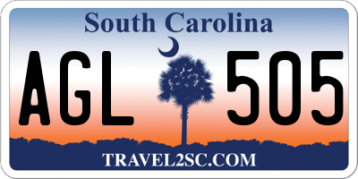 SC license plate AGL505