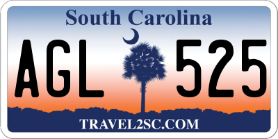 SC license plate AGL525