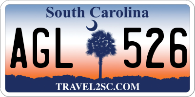 SC license plate AGL526