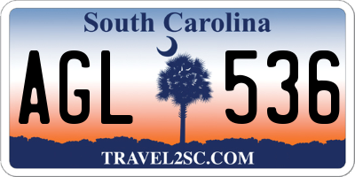 SC license plate AGL536