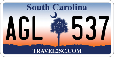 SC license plate AGL537
