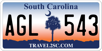 SC license plate AGL543