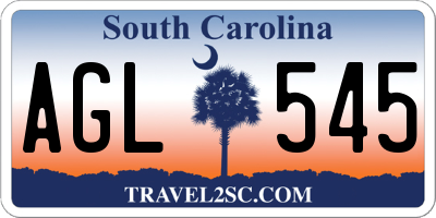 SC license plate AGL545