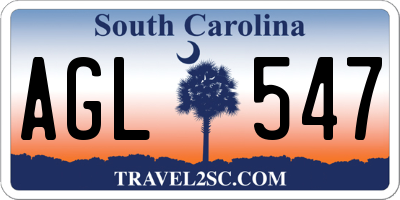 SC license plate AGL547
