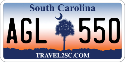 SC license plate AGL550
