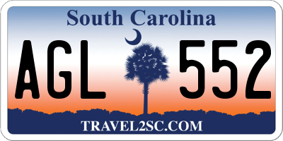 SC license plate AGL552