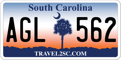 SC license plate AGL562