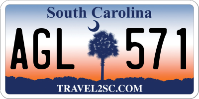 SC license plate AGL571