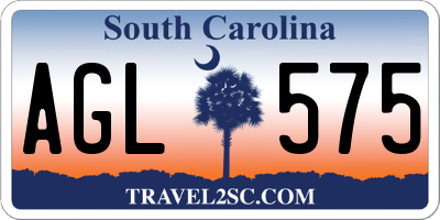 SC license plate AGL575