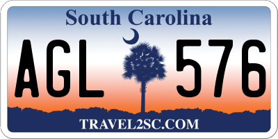 SC license plate AGL576