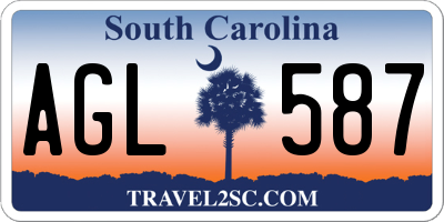 SC license plate AGL587