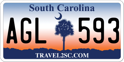 SC license plate AGL593
