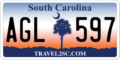 SC license plate AGL597