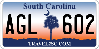 SC license plate AGL602