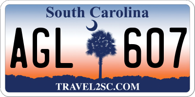 SC license plate AGL607