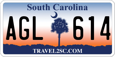 SC license plate AGL614