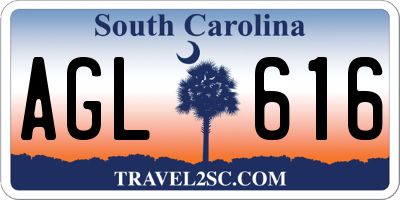 SC license plate AGL616