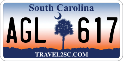 SC license plate AGL617