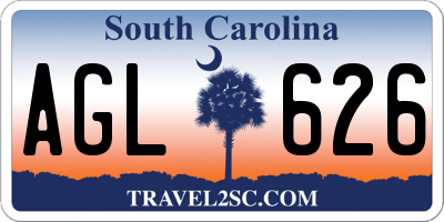 SC license plate AGL626