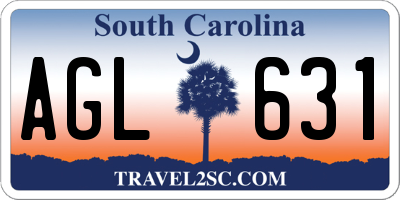 SC license plate AGL631