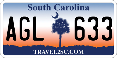 SC license plate AGL633