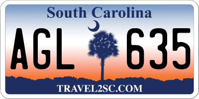 SC license plate AGL635