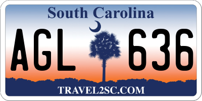 SC license plate AGL636