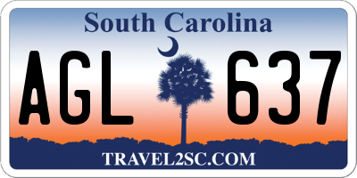 SC license plate AGL637