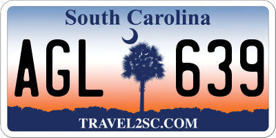 SC license plate AGL639