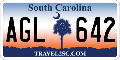 SC license plate AGL642