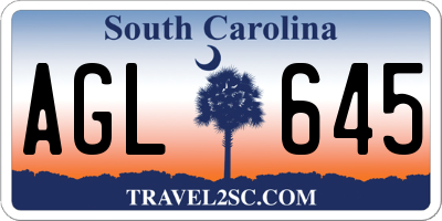 SC license plate AGL645