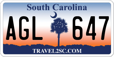 SC license plate AGL647