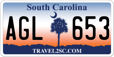 SC license plate AGL653