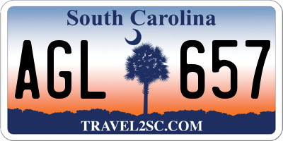 SC license plate AGL657